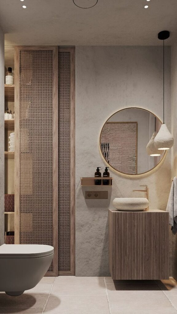 Intégrer le style japandi dans salle de bain