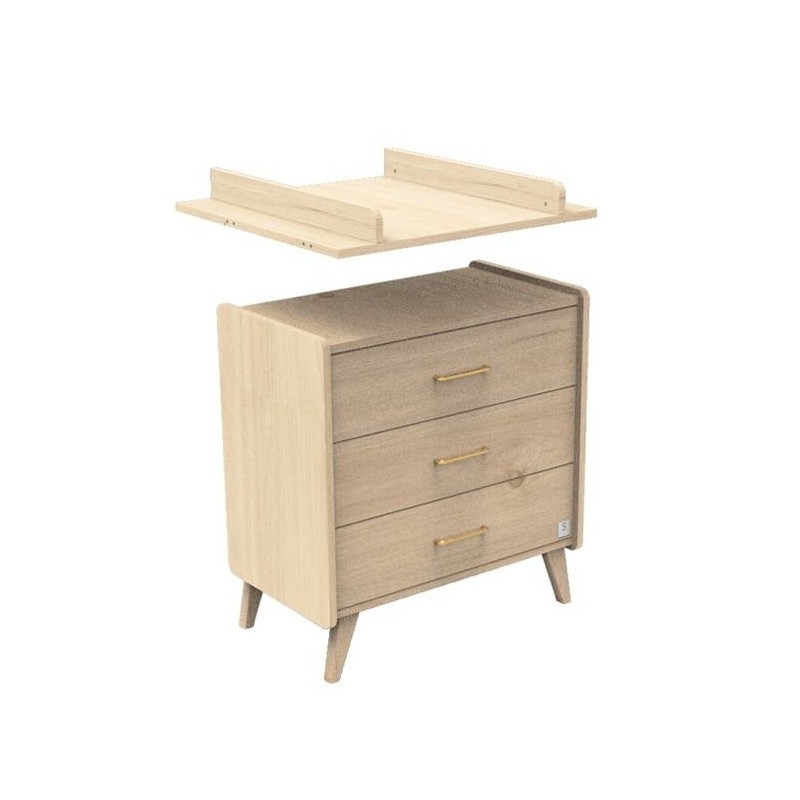 Commode en bois naturel